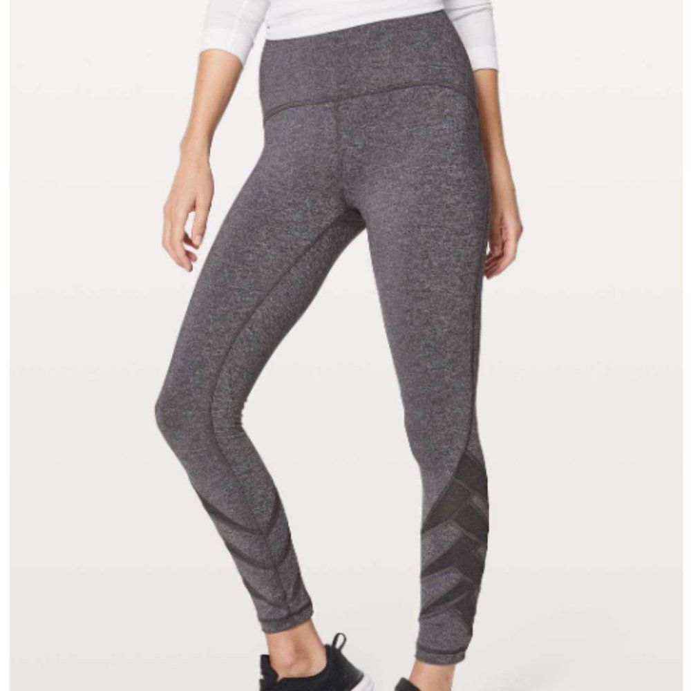 Lululemon Motionful 7/8 Tight 25" Leggings Heathered Black Size 2 XS High Rise